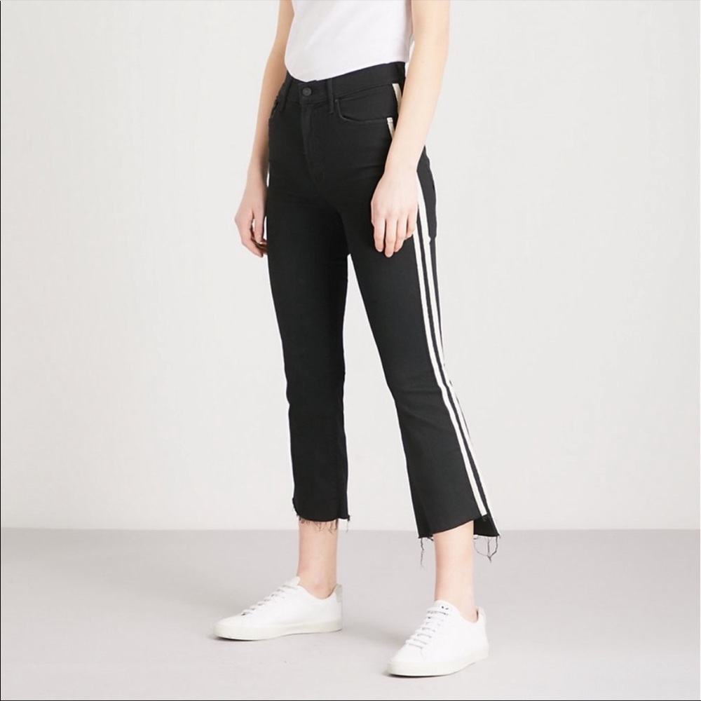 Mother Insider Crop Step Fray Racing Stripe Jean